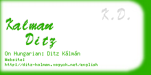 kalman ditz business card