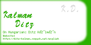 kalman ditz business card